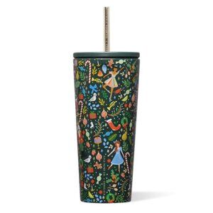 NWT Corkcicle Rifle Paper Co Holiday/CHRISTMAS NUTCRACKER Cold Cup 24oz BLACK
